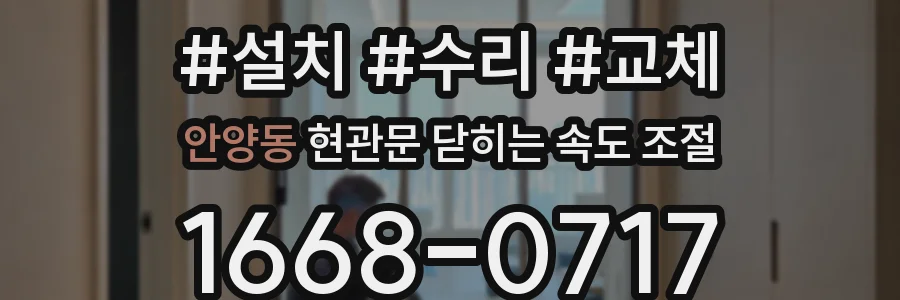 안양동 현관문 닫히는 속도 조절