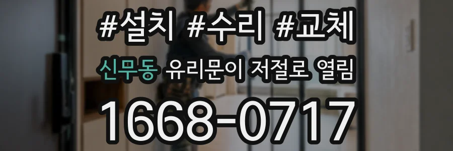 신무동 유리문이 저절로 열림