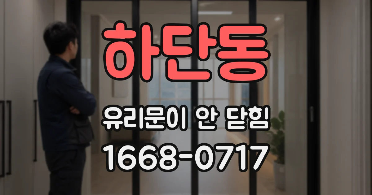 하단동 유리문이 안 닫힘