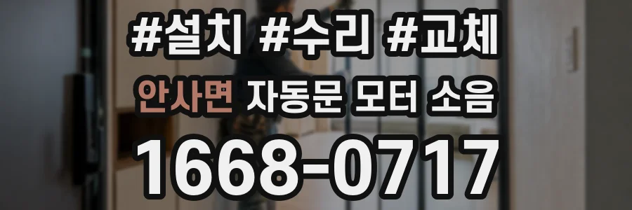 안사면 자동문 모터 소음