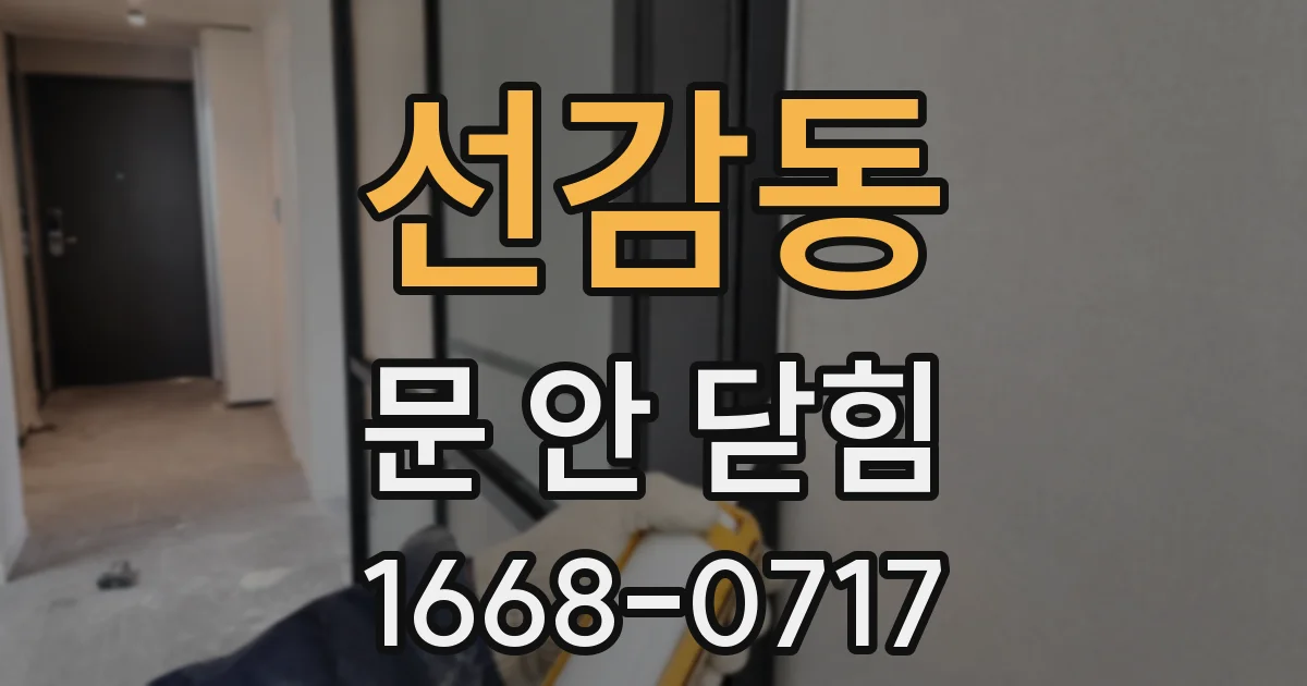 선감동 문 안 닫힘