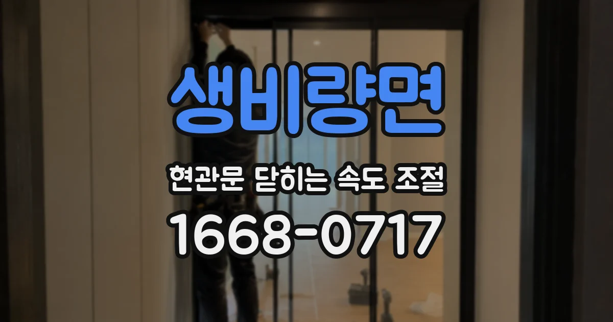 생비량면 현관문 닫히는 속도 조절