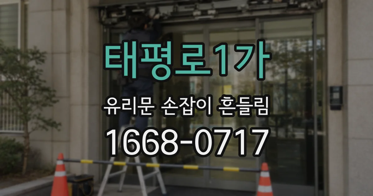 태평로1가 유리문 손잡이 흔들림