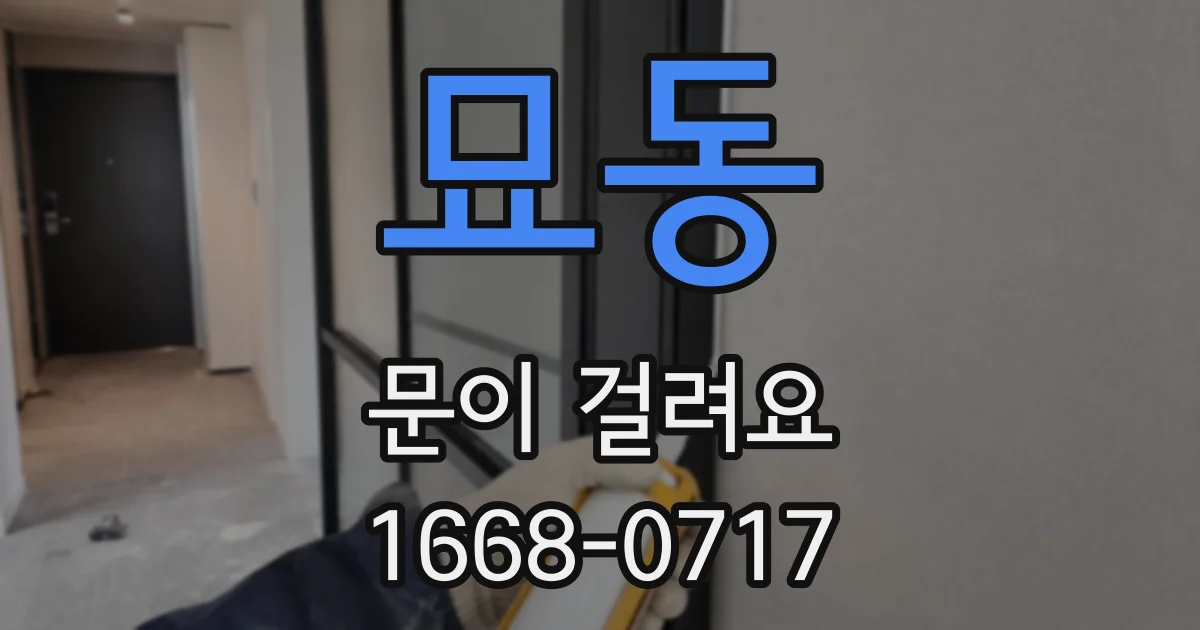 묘동 문이 걸려요