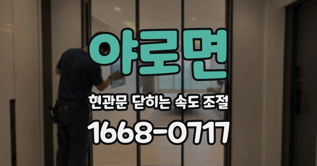 야로면 현관문 닫히는 속도 조절