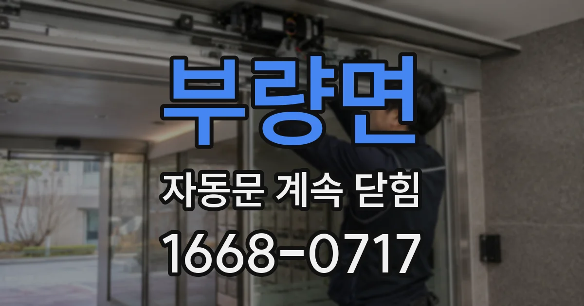 부량면 자동문 계속 닫힘