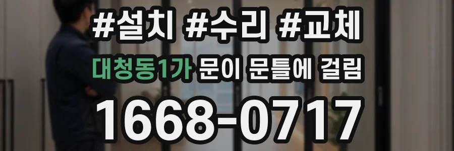 대청동1가 문이 문틀에 걸림