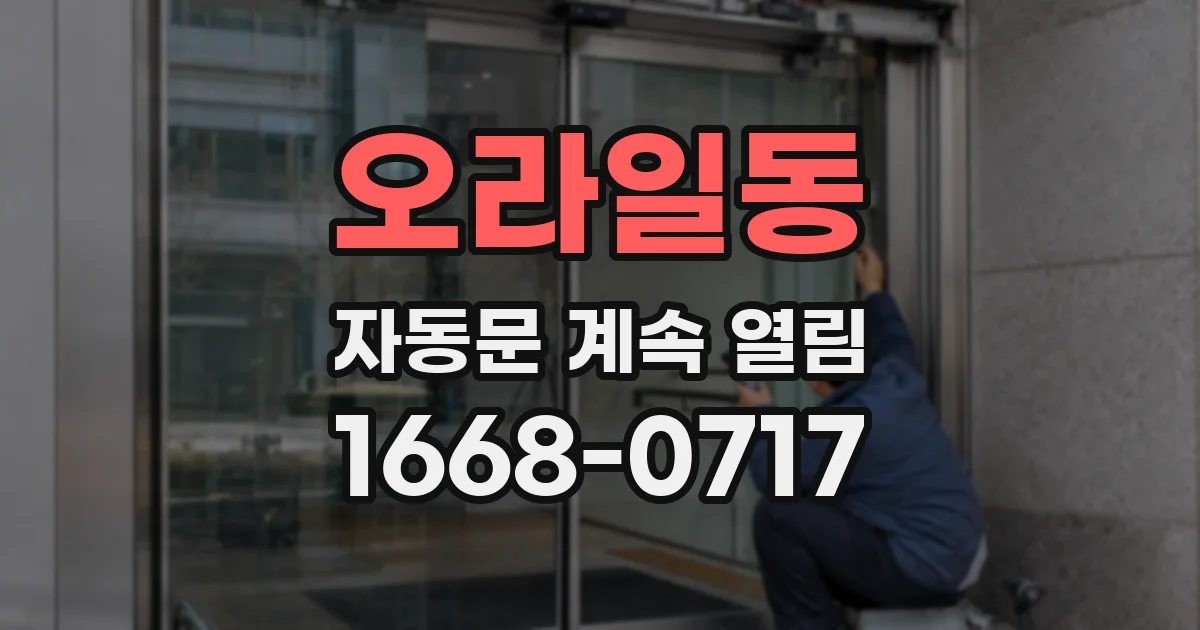 오라일동 자동문 계속 열림