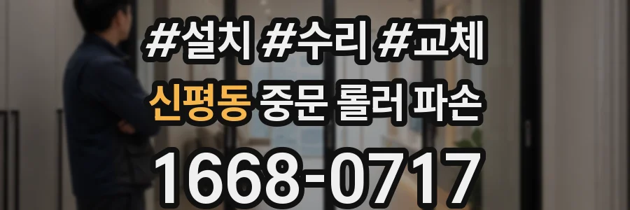 신평동 중문 롤러 파손