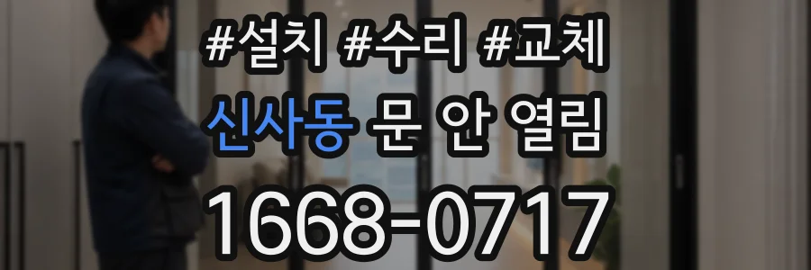 신사동 문 안 열림