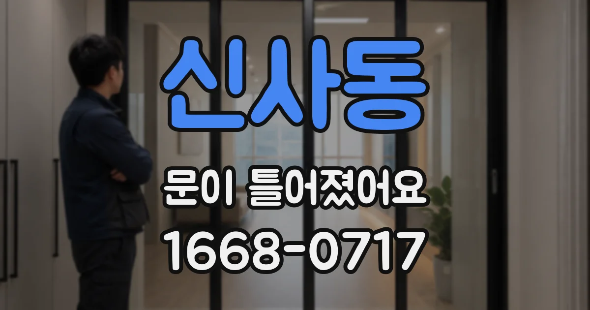 신사동 문이 틀어졌어요