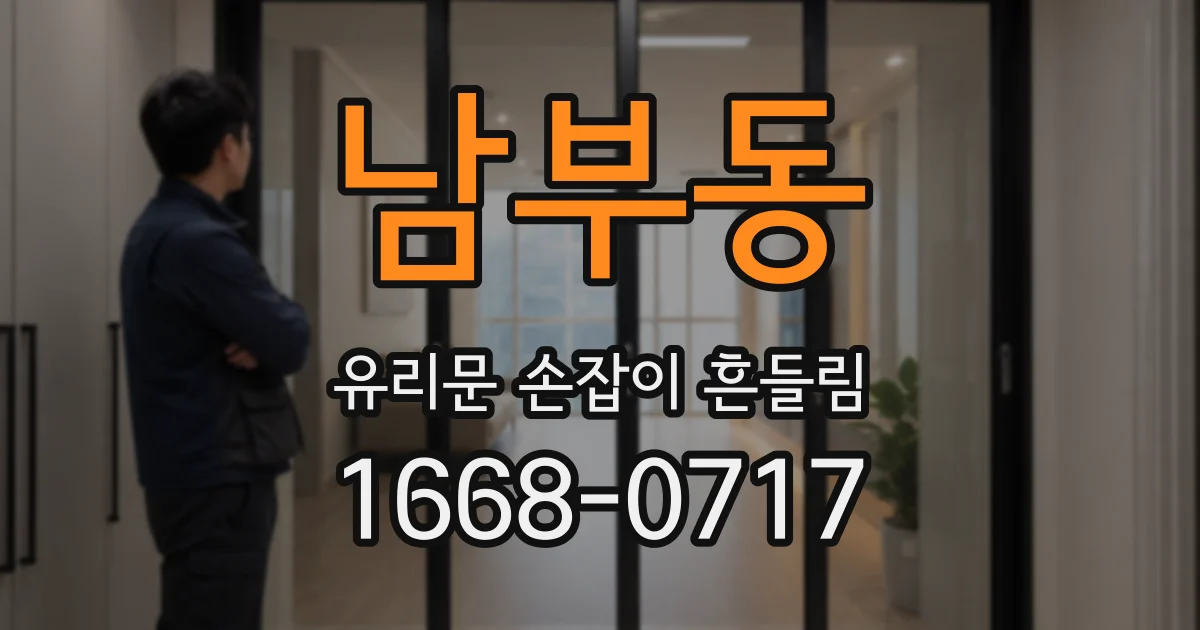 남부동 유리문 손잡이 흔들림