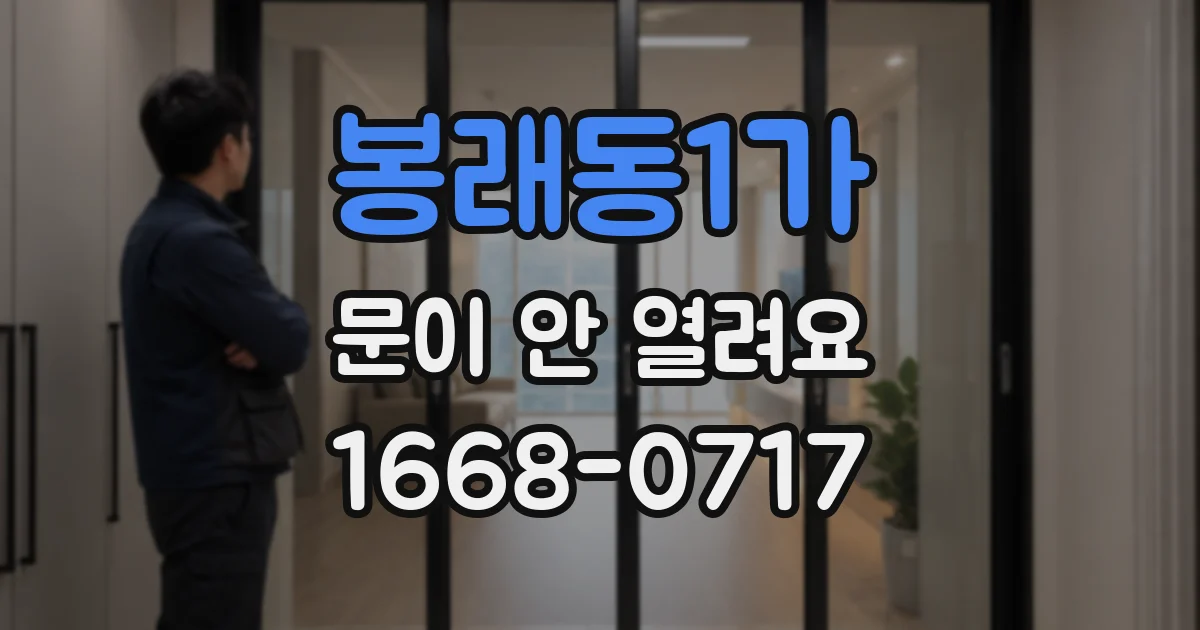 봉래동1가 문이 안 열려요