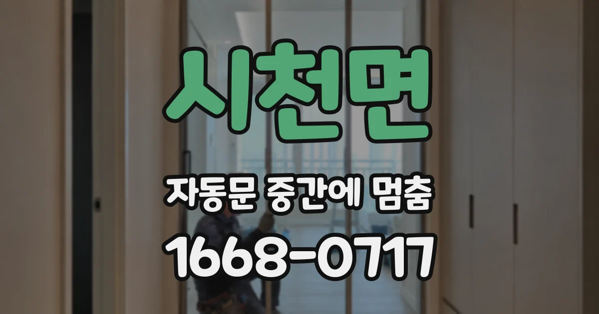 시천면 자동문 중간에 멈춤