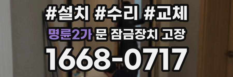명륜2가 문 잠금장치 고장