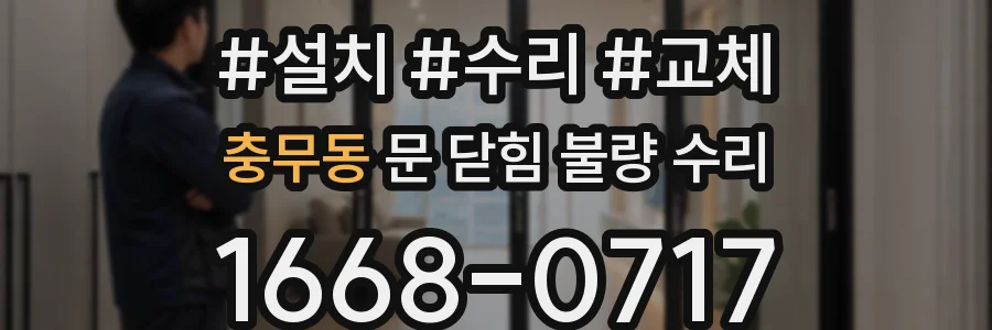 충무동 문 닫힘 불량 수리