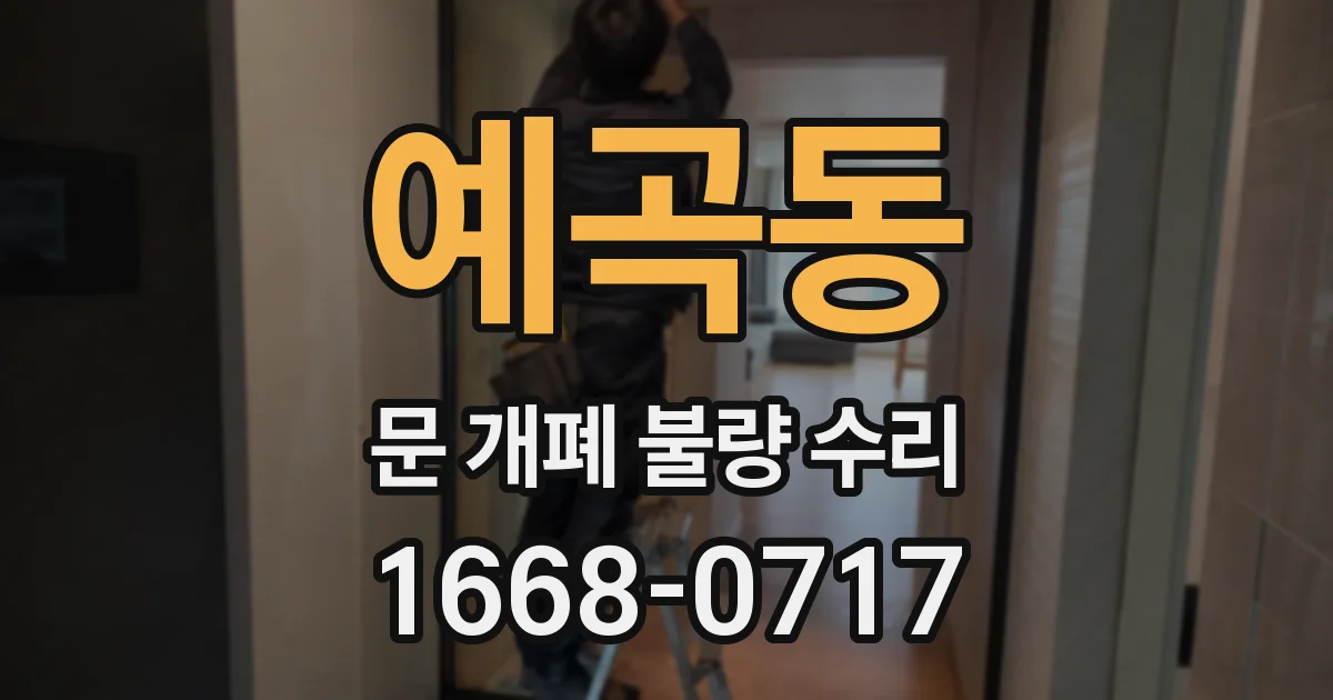 예곡동 문 개폐 불량 수리