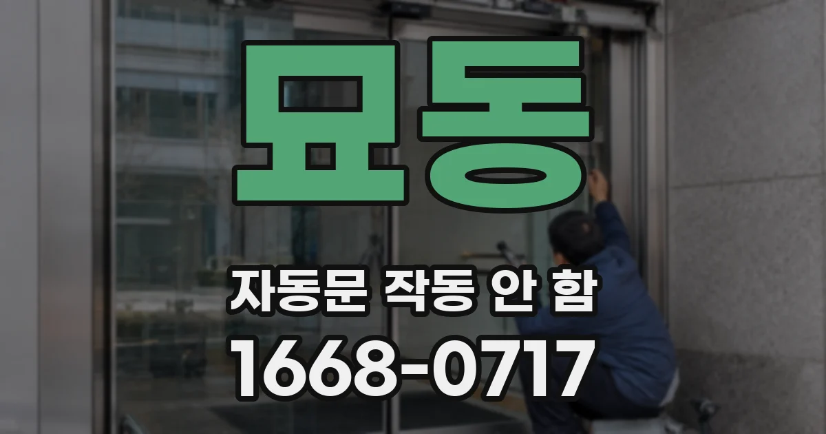 묘동 자동문 작동 안 함