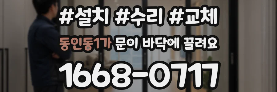 동인동1가 문이 바닥에 끌려요