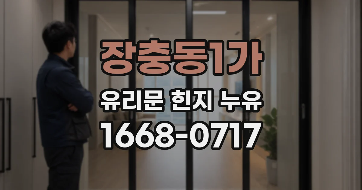 장충동1가 유리문 힌지 누유