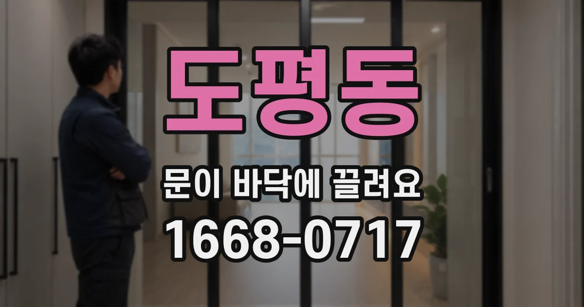 도평동 문이 바닥에 끌려요