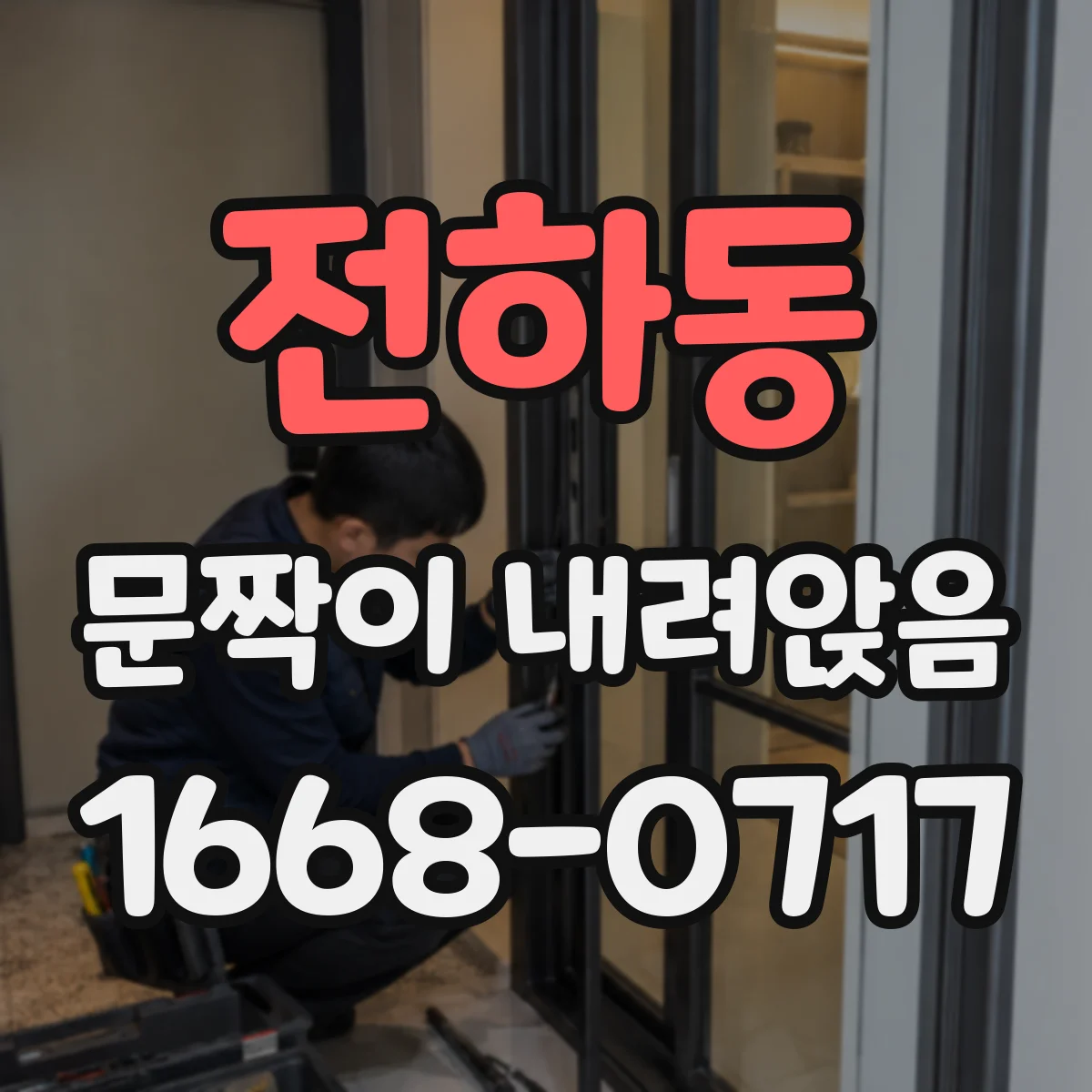 전하동 문짝이 내려앉음