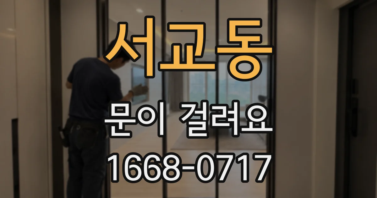 서교동 문이 걸려요