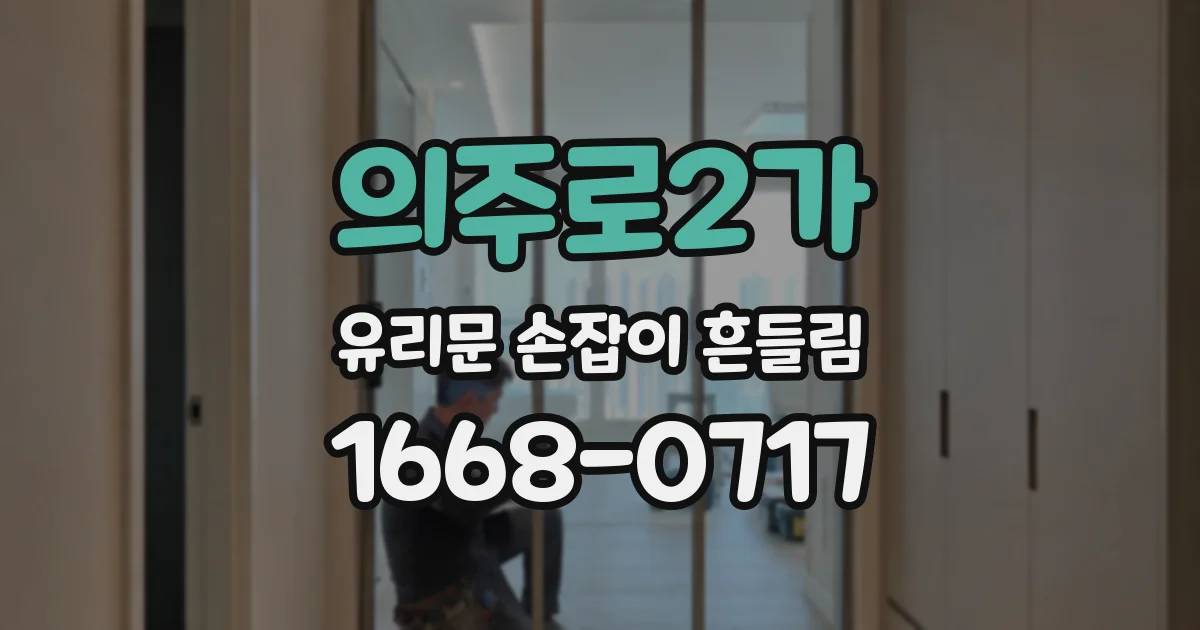 의주로2가 유리문 손잡이 흔들림