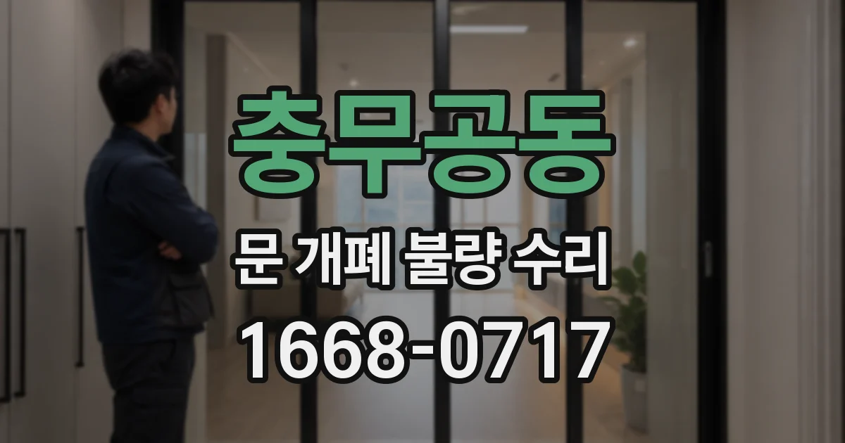충무공동 문 개폐 불량 수리