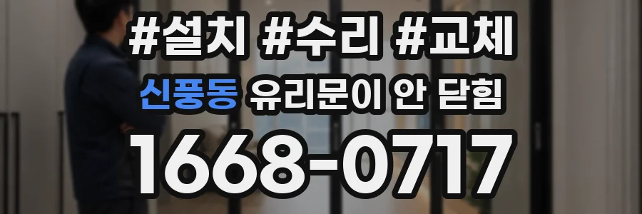 신풍동 유리문이 안 닫힘