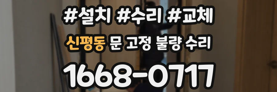 신평동 문 고정 불량 수리