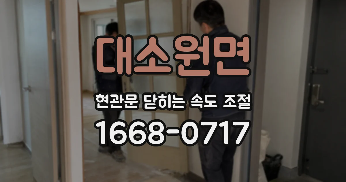 대소원면 현관문 닫히는 속도 조절