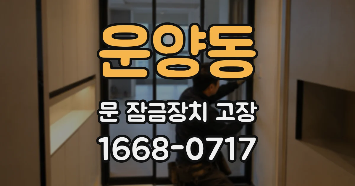운양동 문 잠금장치 고장