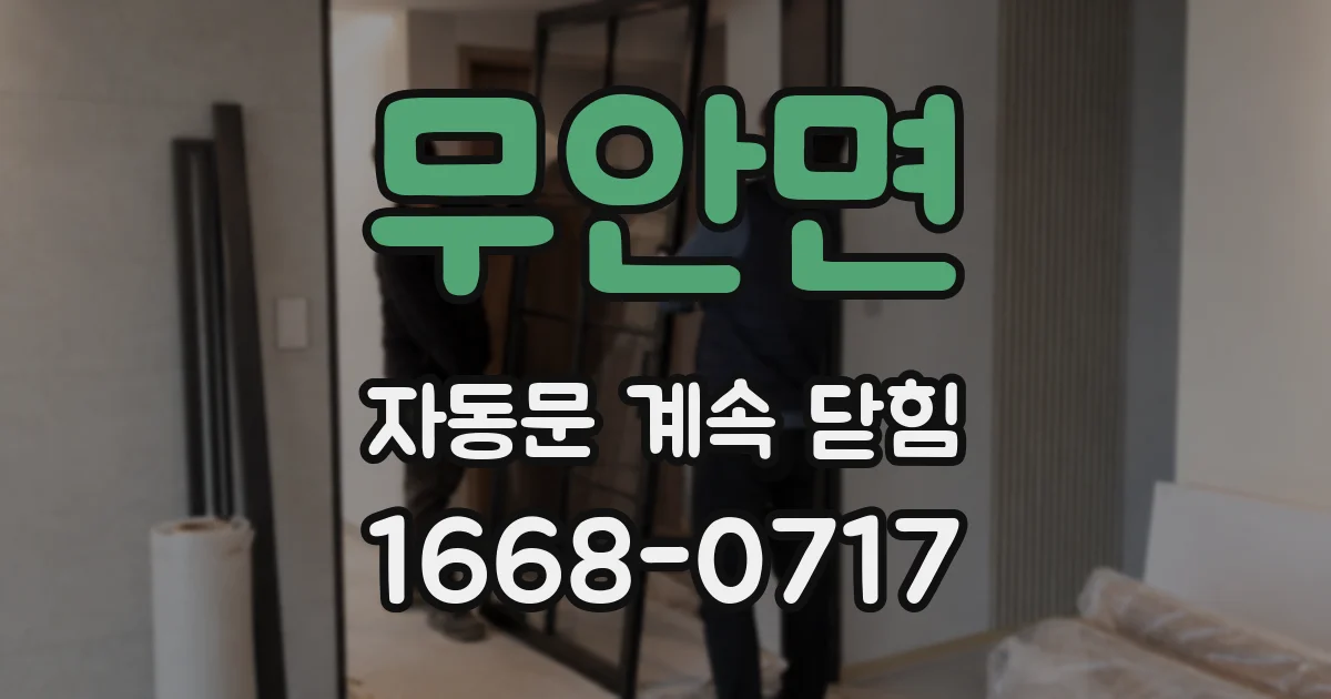 무안면 자동문 계속 닫힘