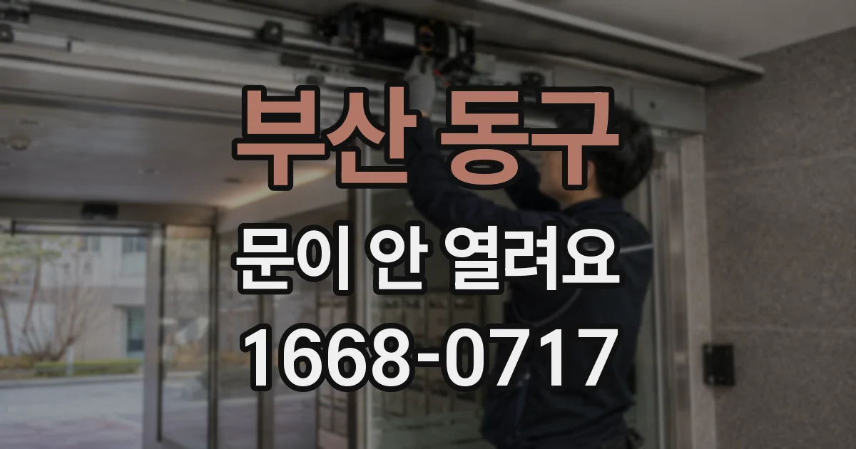 부산 동구 문이 안 열려요