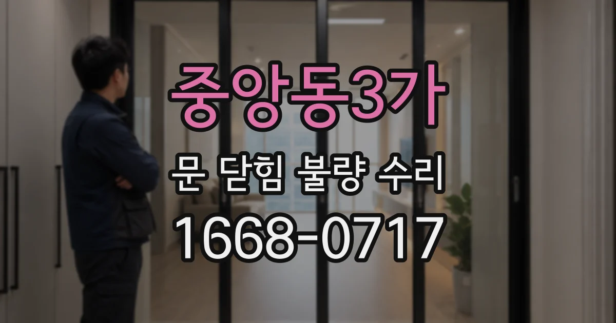 중앙동3가 문 닫힘 불량 수리
