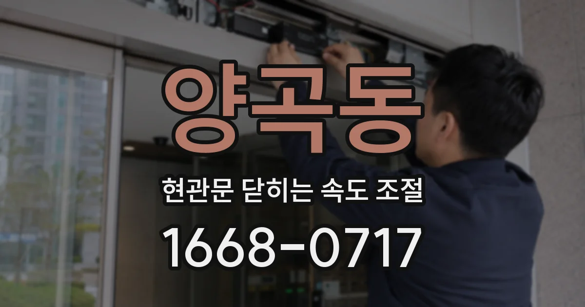 양곡동 현관문 닫히는 속도 조절
