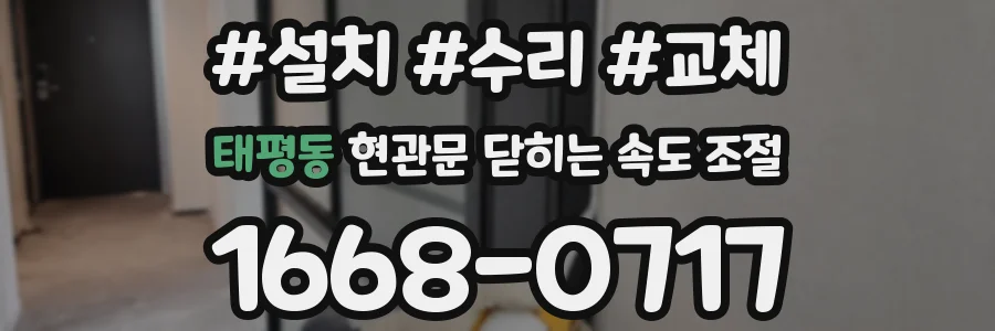 태평동 현관문 닫히는 속도 조절