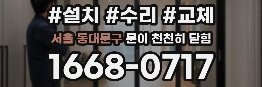 서울 동대문구 문이 천천히 닫힘
