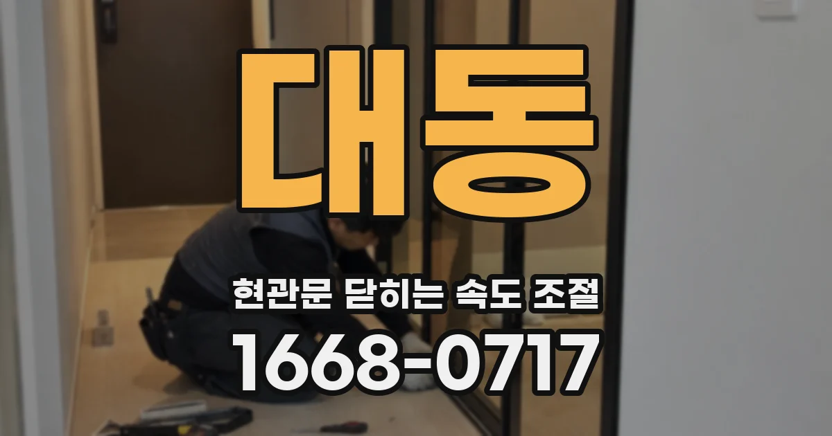 대동 현관문 닫히는 속도 조절