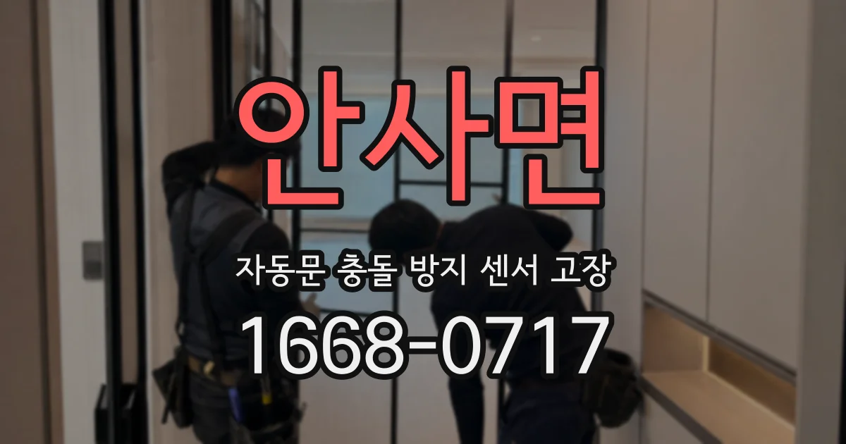 안사면 자동문 충돌 방지 센서 고장