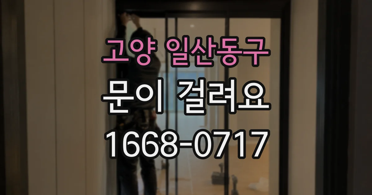 고양 일산동구 문이 걸려요
