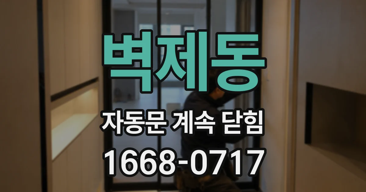벽제동 자동문 계속 닫힘