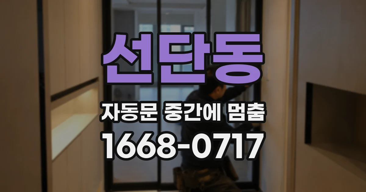선단동 자동문 중간에 멈춤