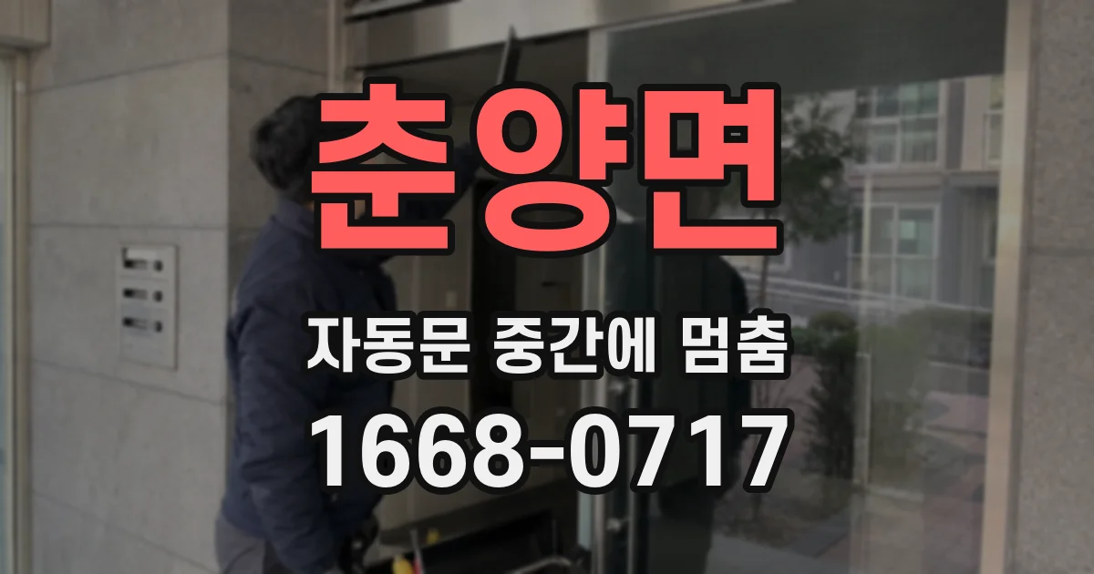 춘양면 자동문 중간에 멈춤