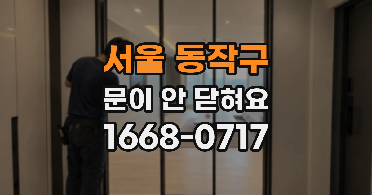 서울 동작구 문이 안 닫혀요