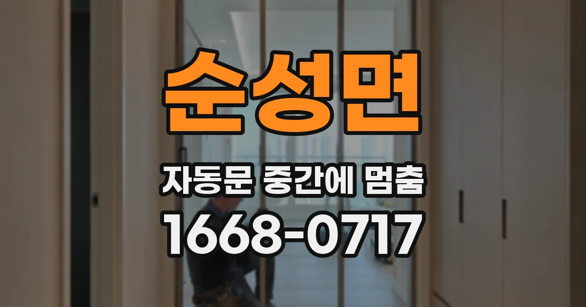 순성면 자동문 중간에 멈춤