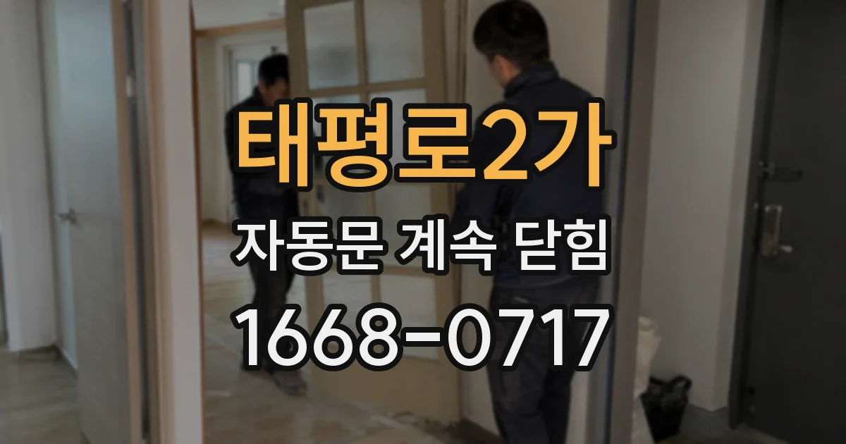 태평로2가 자동문 계속 닫힘