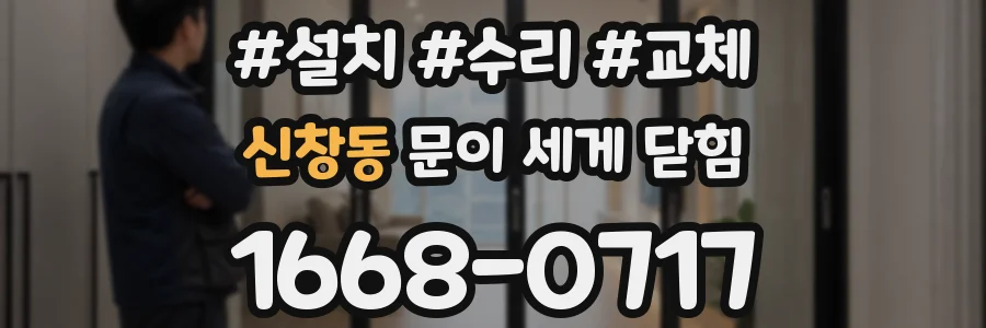 신창동 문이 세게 닫힘