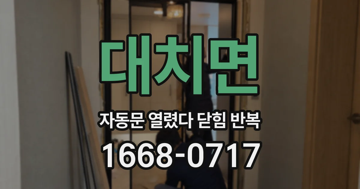 대치면 자동문 열렸다 닫힘 반복 증상은 문이 열렸다가 즉시 닫혀 버리거나, 잠시 멈춘 뒤 다시 움직일 때 확인됩니다.